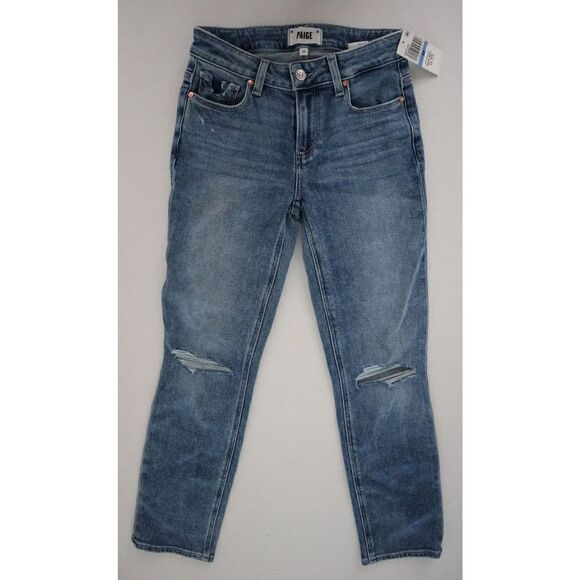 Paige 6804E77 Women's Sz 25 Blue High Rise Ankle Straight Leg Denim Jeans $229+ - Picture 1 of 6